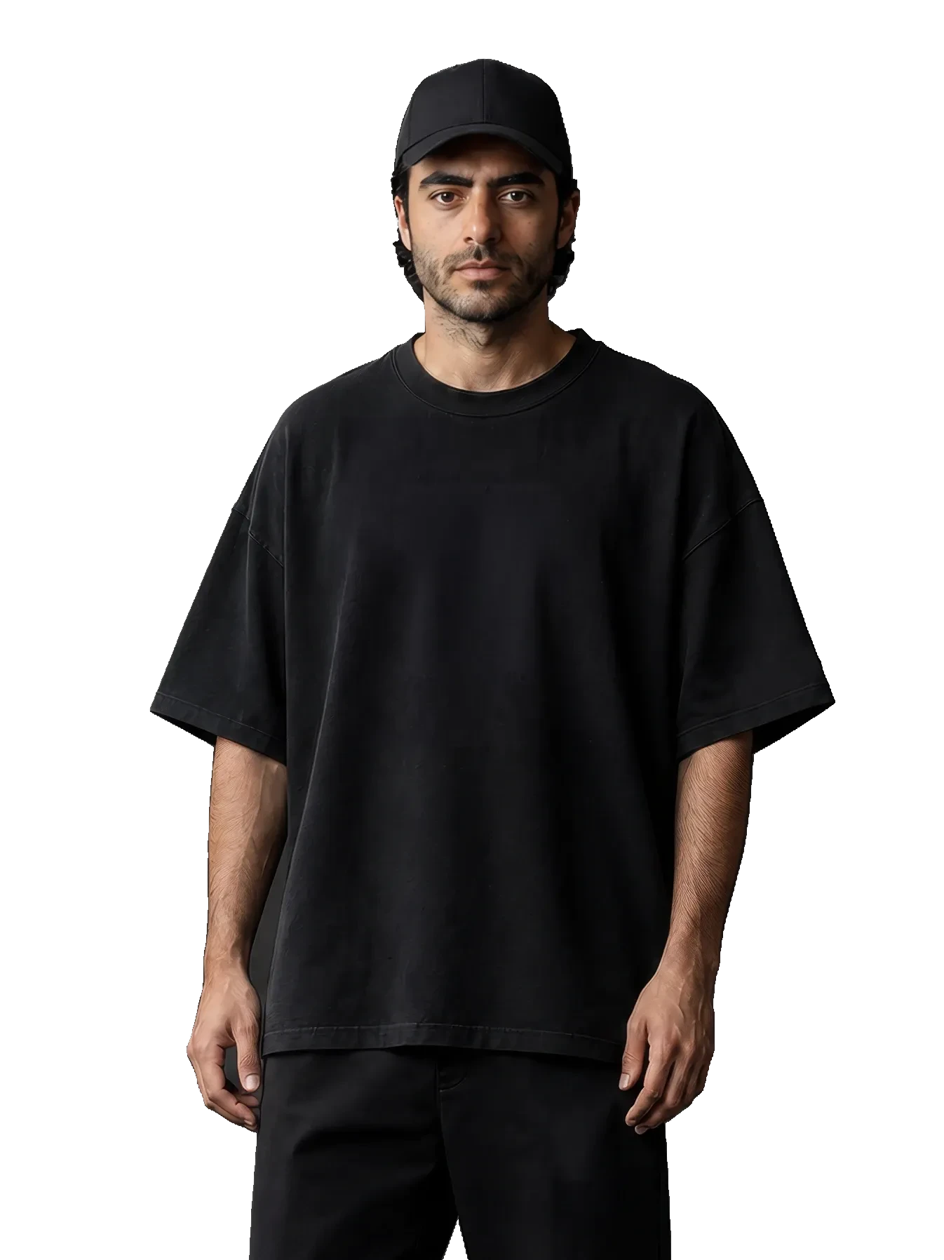 Latest AI-rendered HUMAN 001 wearing the active brand generation